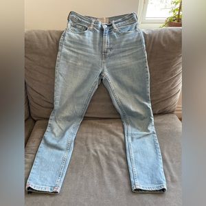 Everlane curvy cheeky straight jeans light wash ankle